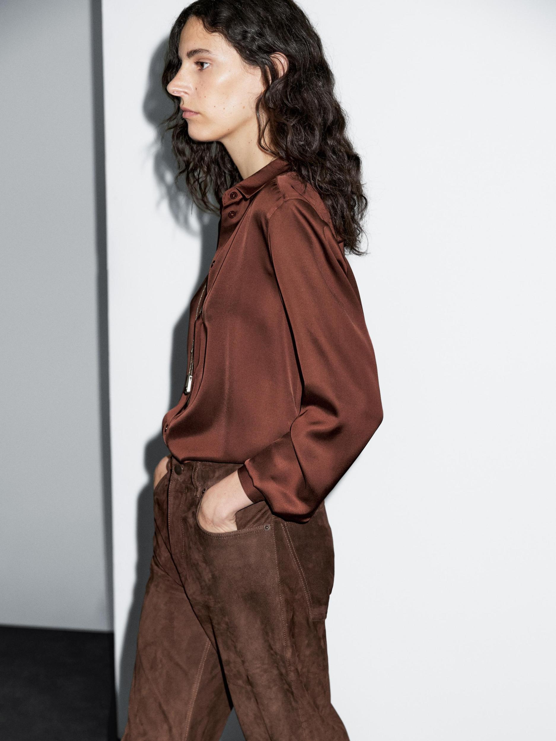 Suede leather trousers Product Image