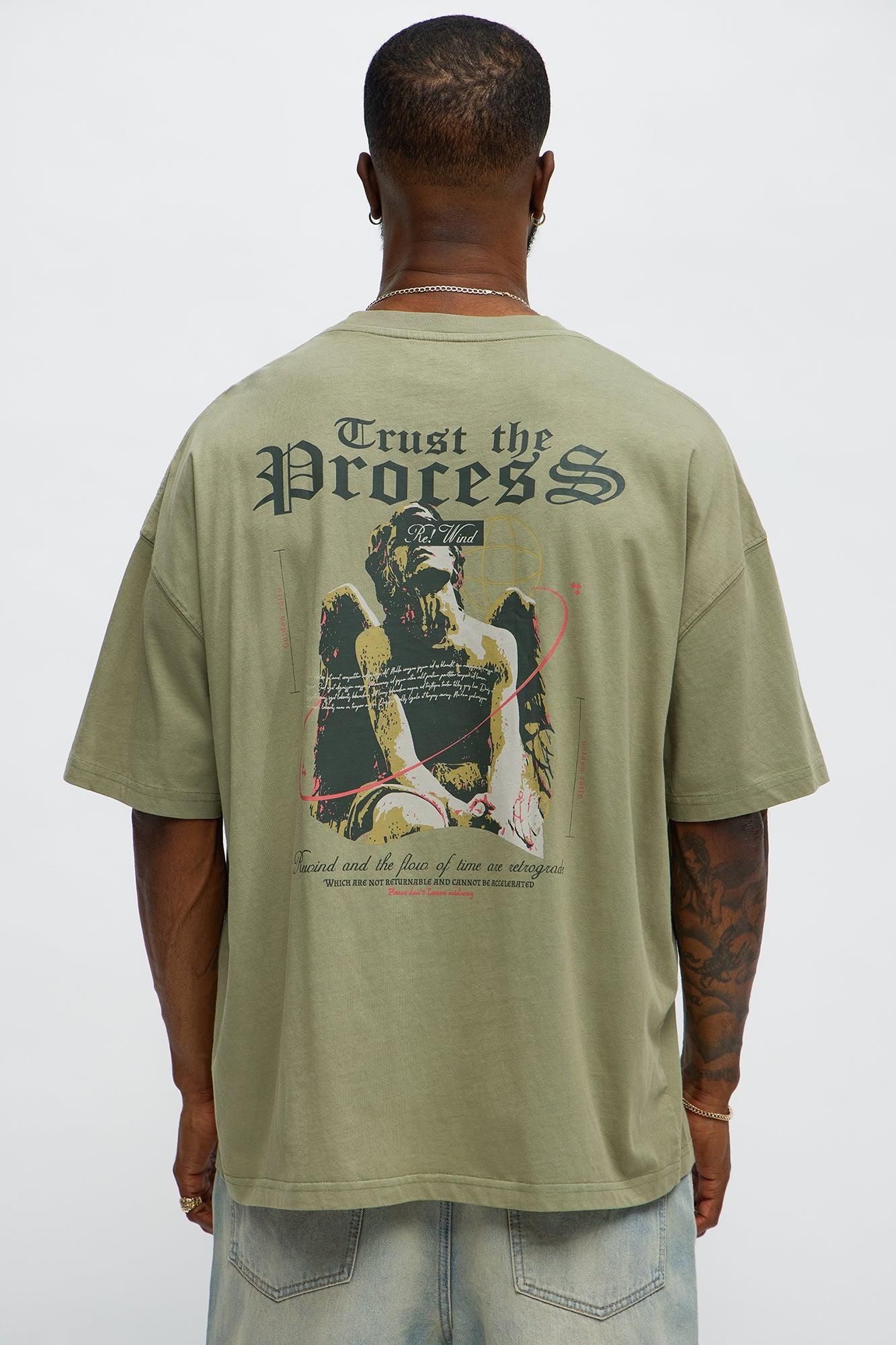 Trust The Word Oversized Short Sleeve Tee - Olive Male Product Image