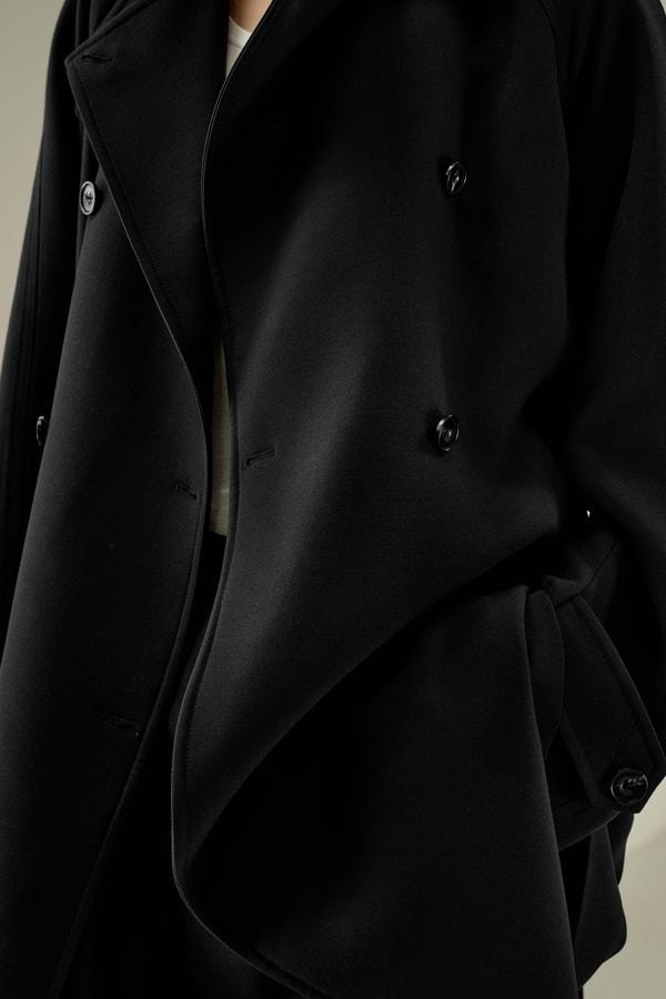 Double-Breasted Silk-Blend Belt Coat Product Image