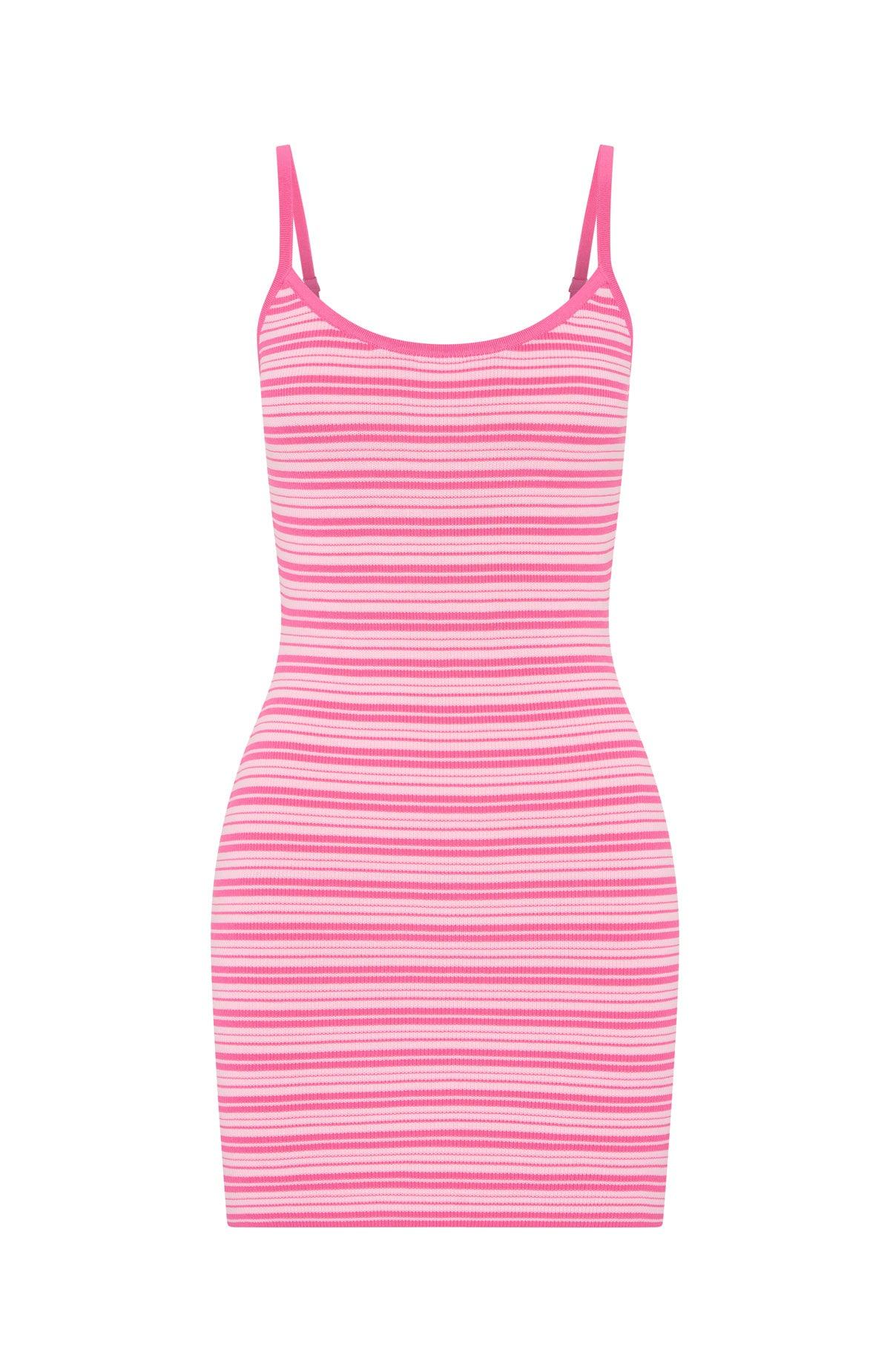 I've Been Thinking Knit Mini Dress Pink Stripe Product Image