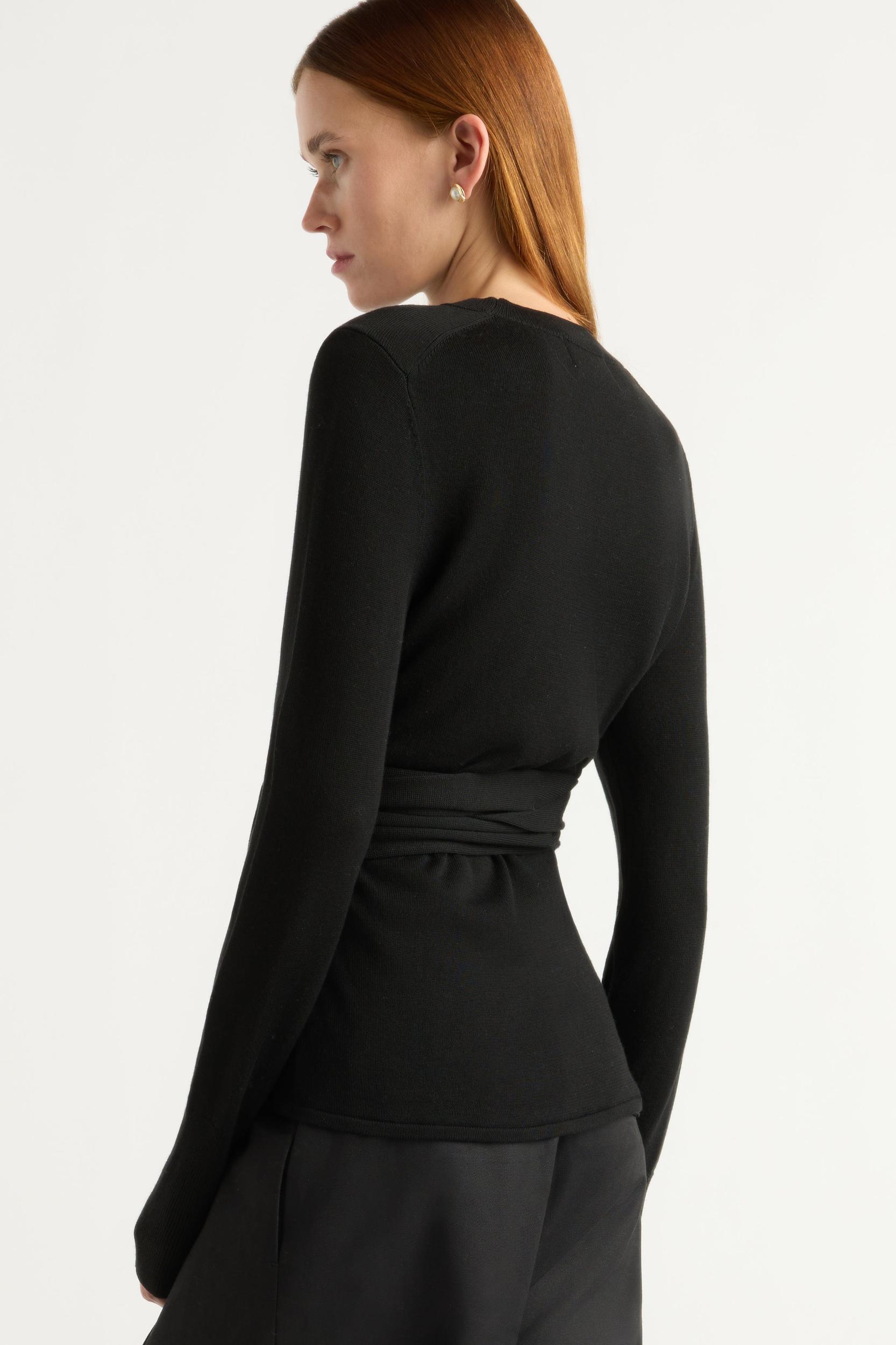 Robin Tie-Front Tencel-Wool Sweater Product Image