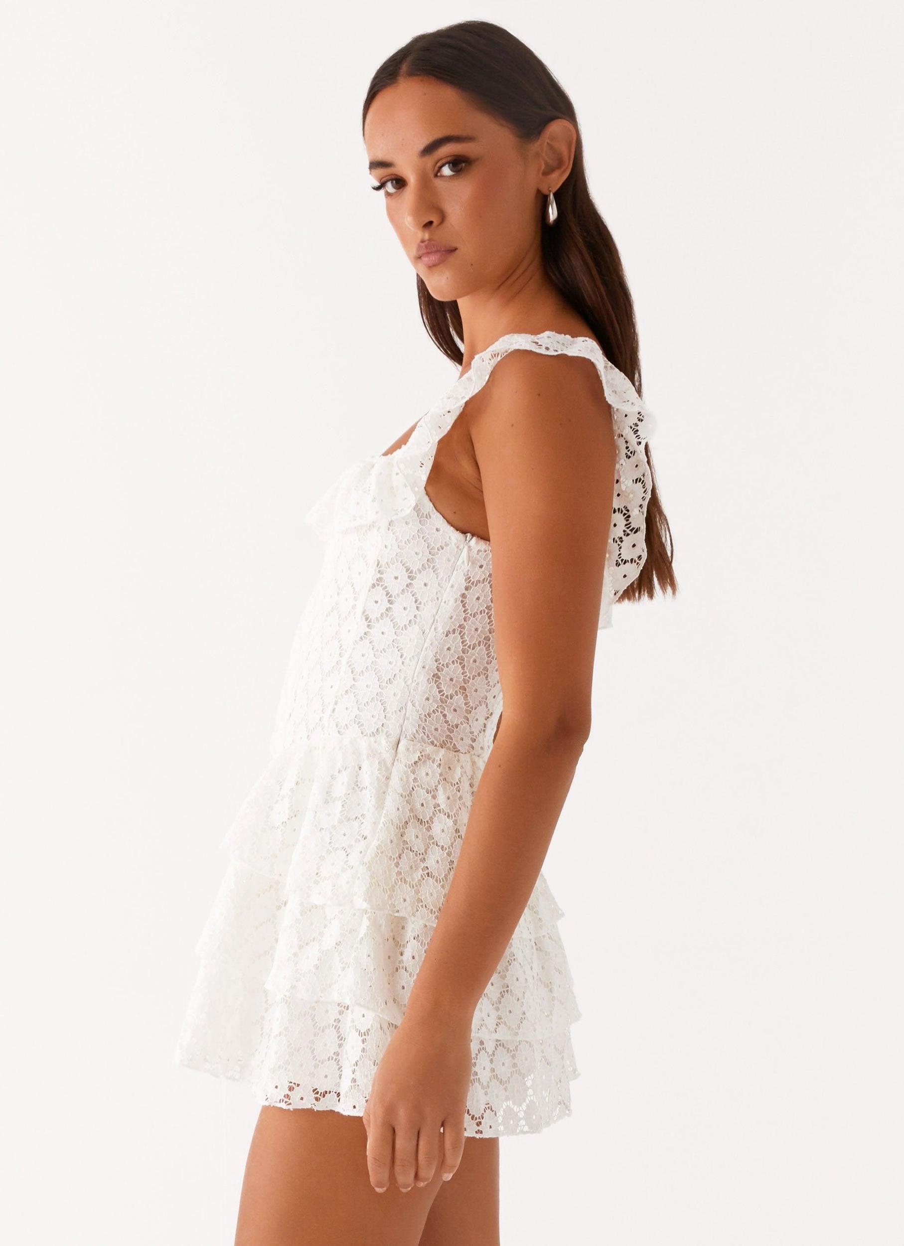 Paradise Dreams Corset Mini Dress - White Product Image