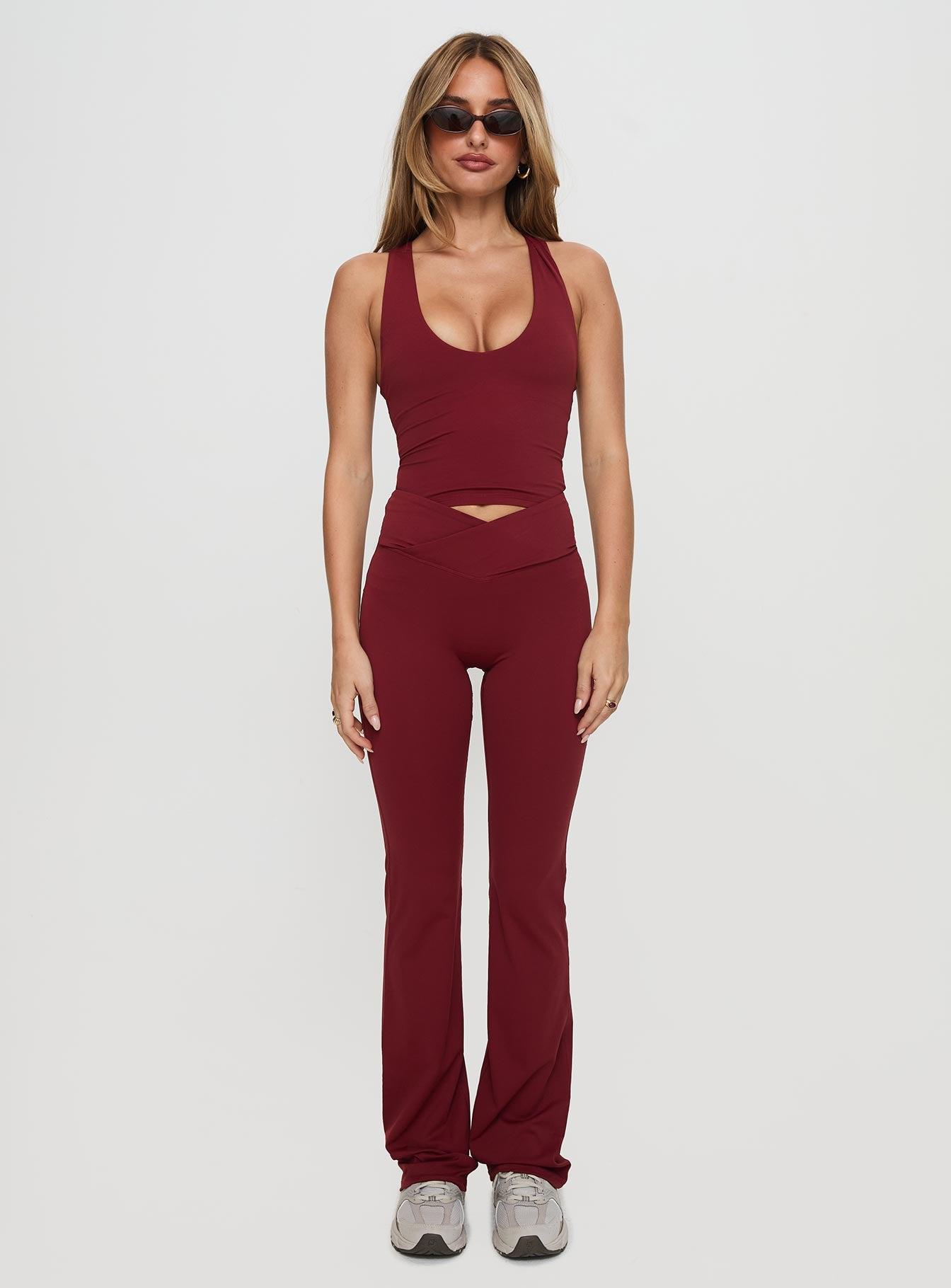 Sunday Session Active Flare Leg Pant Red Product Image