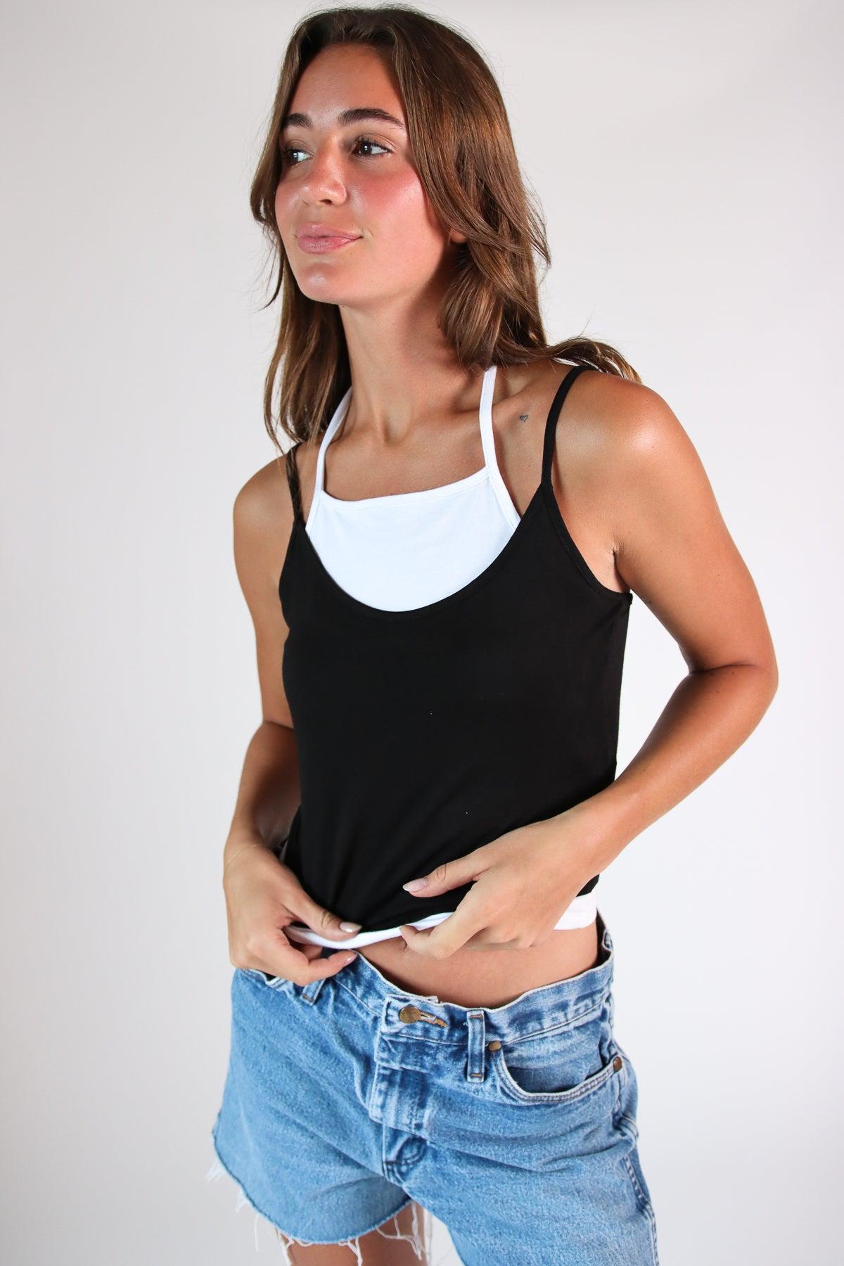Layered Halter Cami Tank Top Product Image