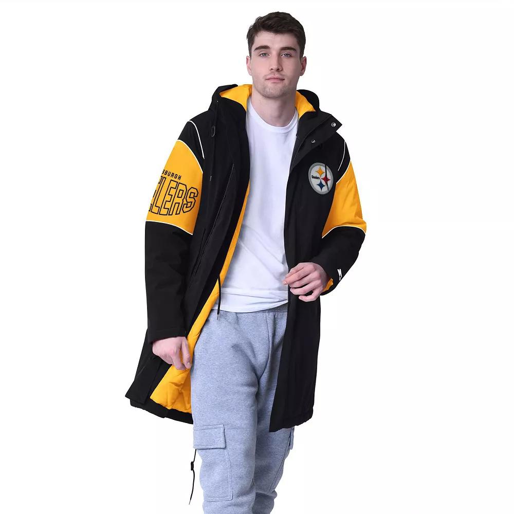Men's Starter  Black Pittsburgh Steelers Dynasty Polyfill Stadium Full-Zip Jacket, Size: Medium Product Image