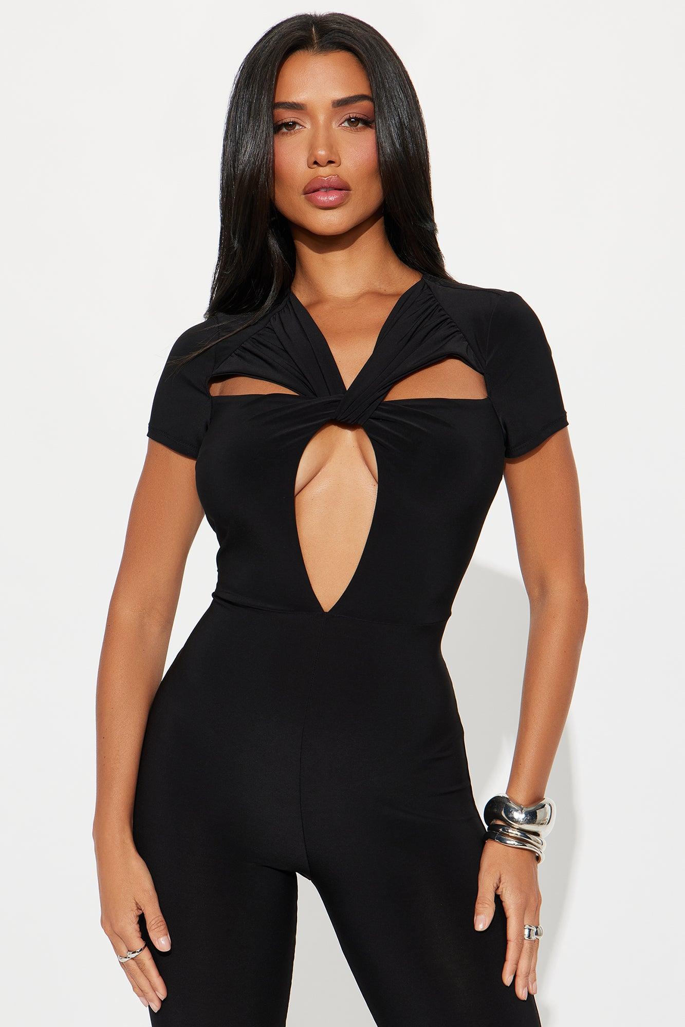 Bliss Twist Front Jumpsuit - Black Product Image