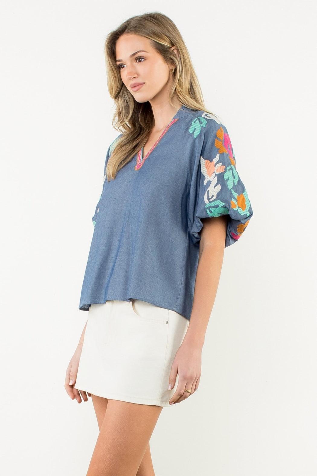 Embroidered Puff Sleeve Product Image