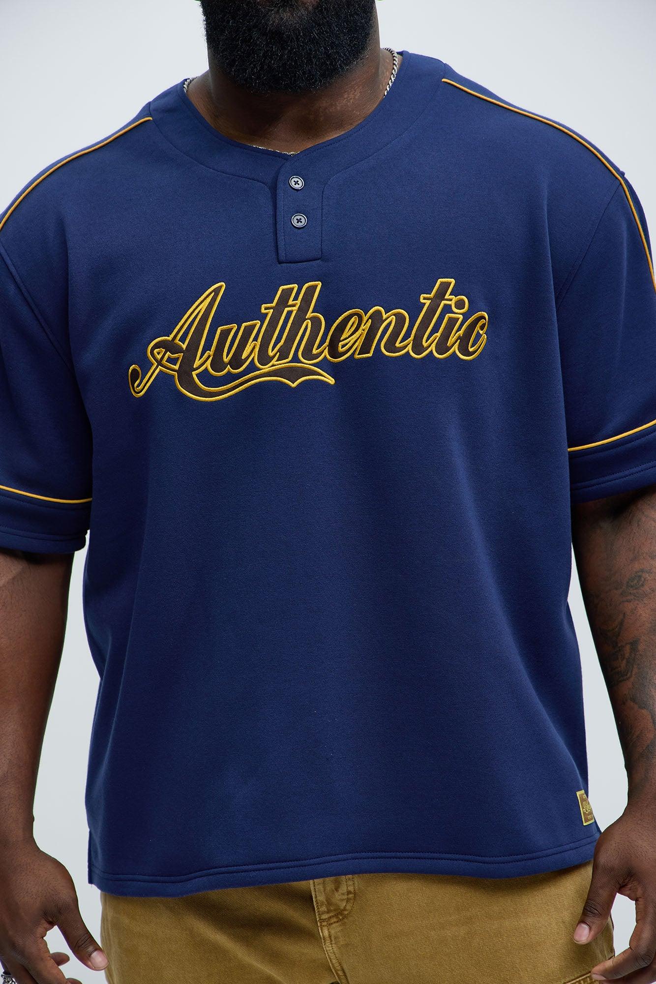 Authentic Short Sleeve Henley - Navy Product Image