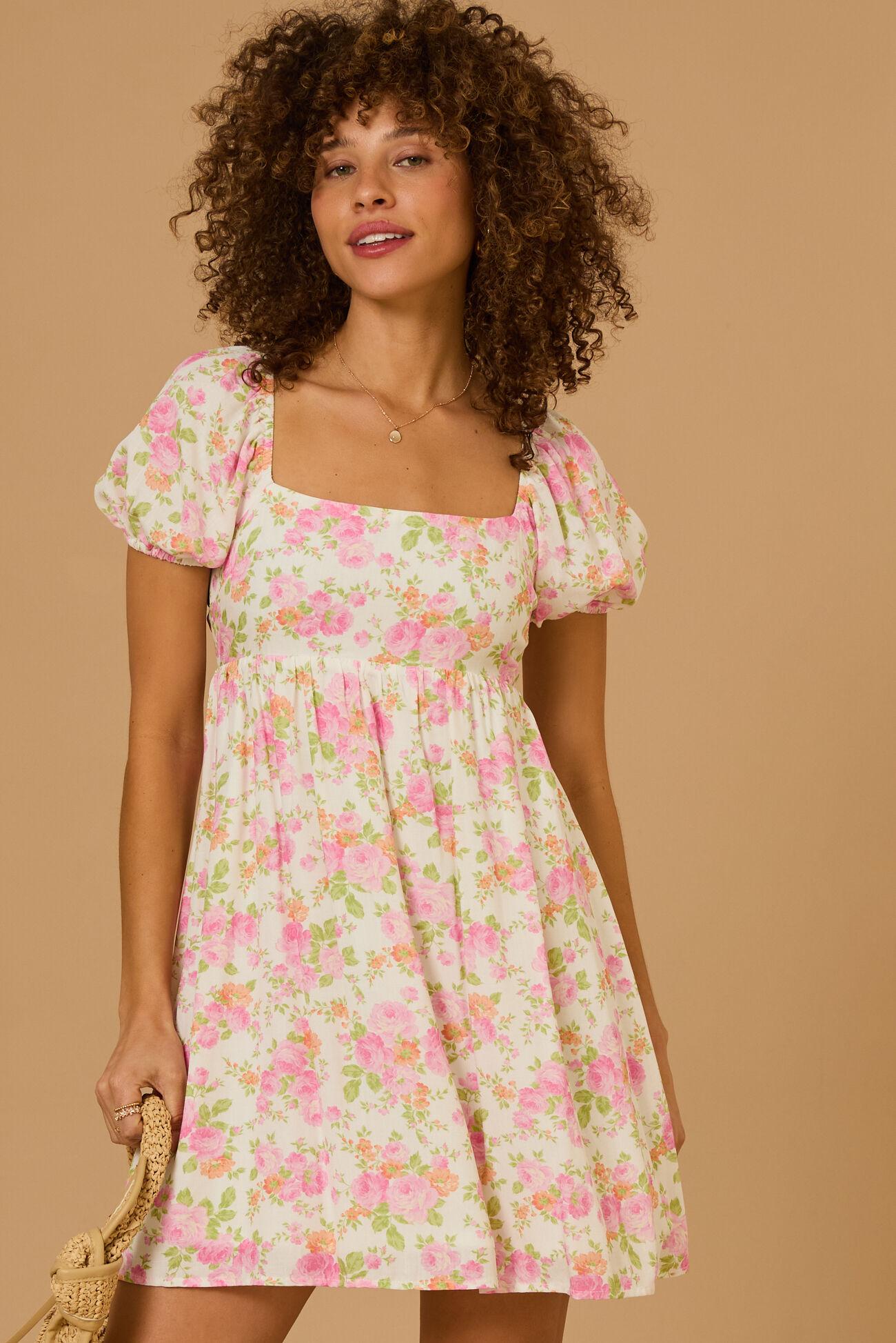 Eliza Puff Sleeve Floral Dress Product Image