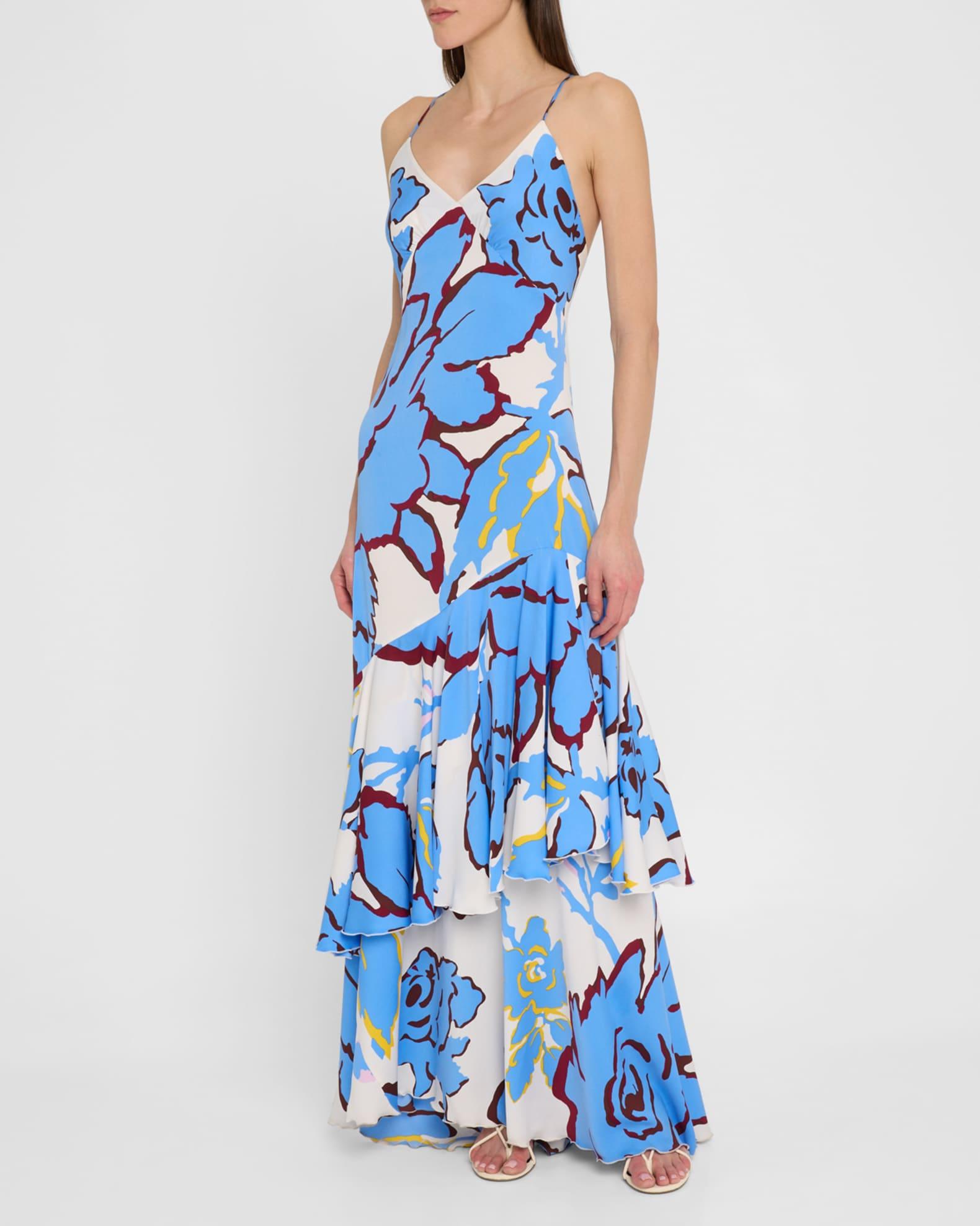 Luisa Floral-Print Ruffle Maxi Dress Product Image