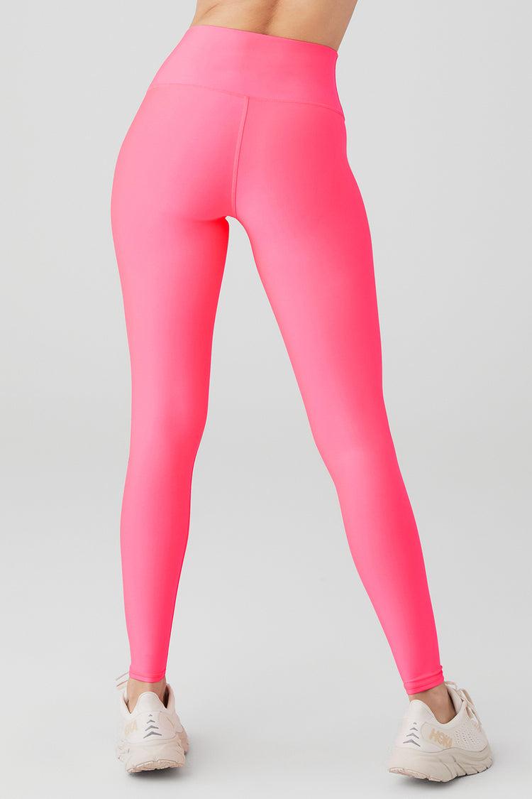 High-Waist Airlift Legging - Fluorescent Pink Coral Product Image