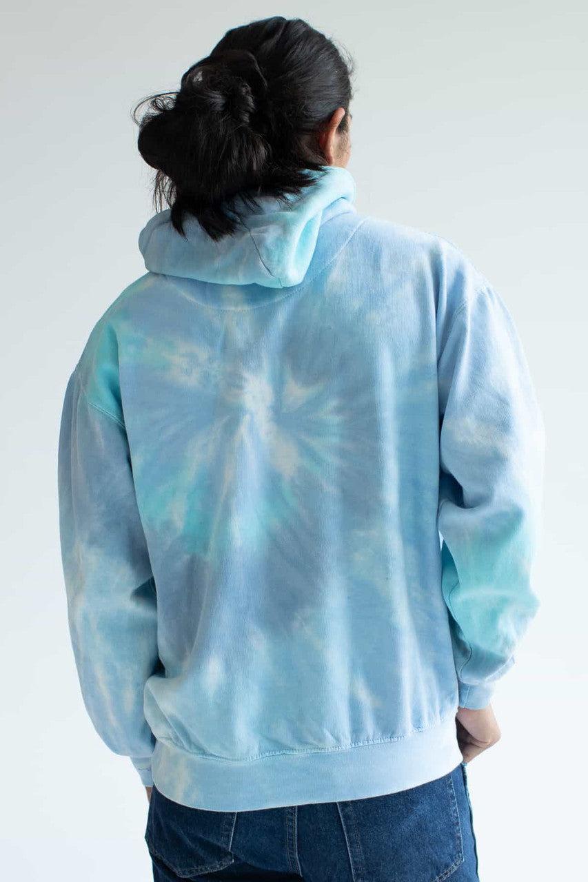 Blue Rainbow Tie Dye Hoodie Product Image