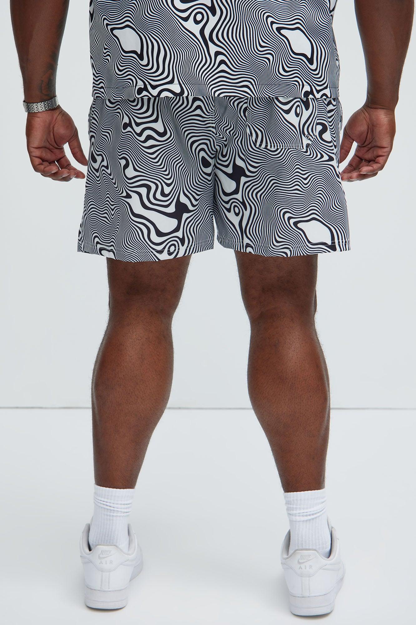 Your Trippy Swim Trunks - Black/White Product Image
