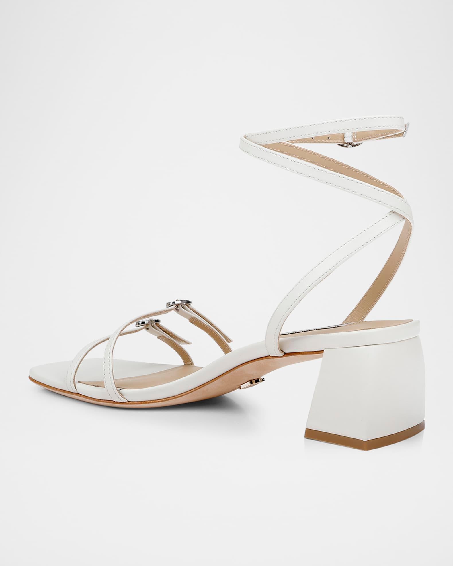 Dania Ankle-Strap Buckle Leather Sandals Product Image