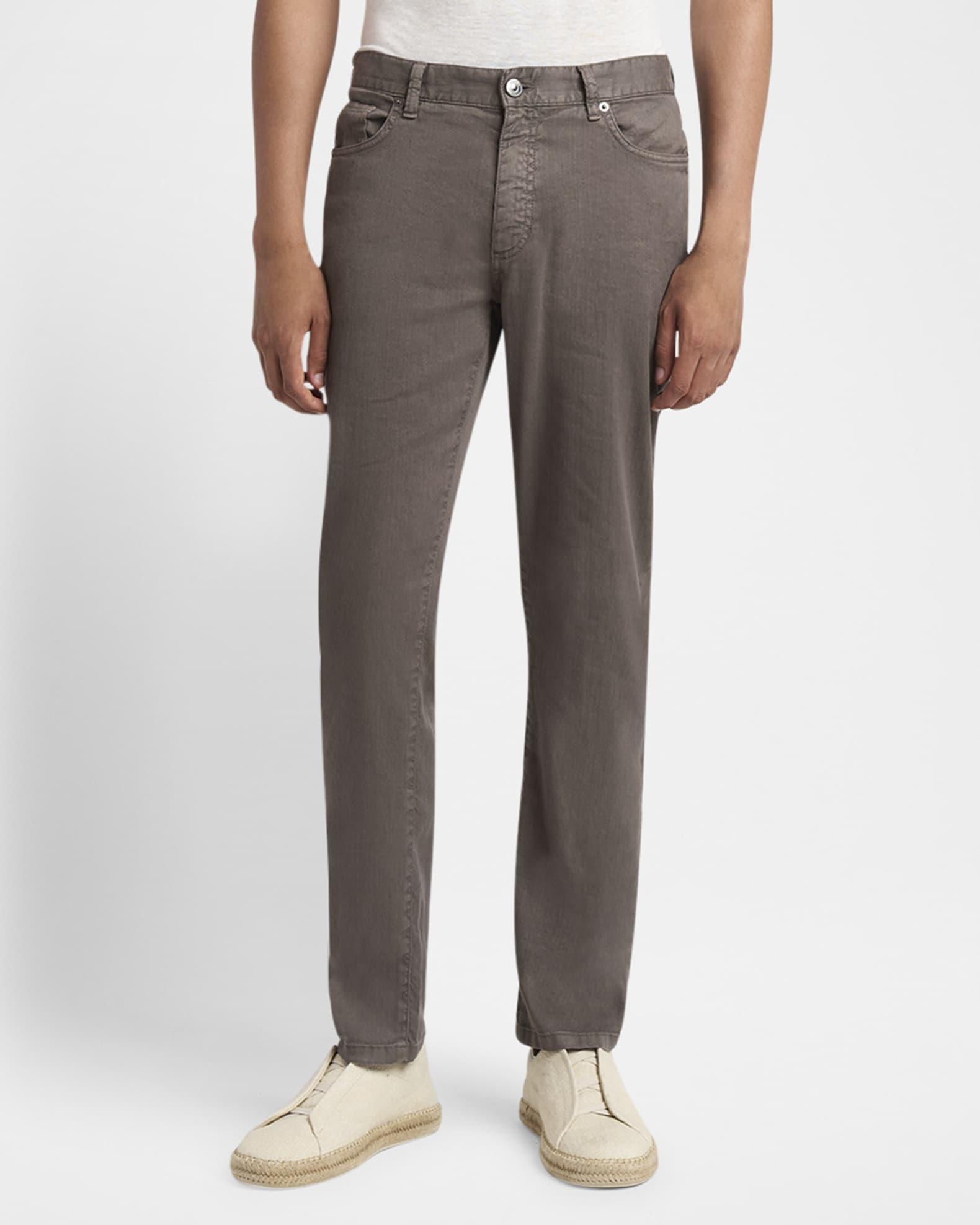 Men's Comfort Linen and Cotton Five-Pocket Pants Product Image
