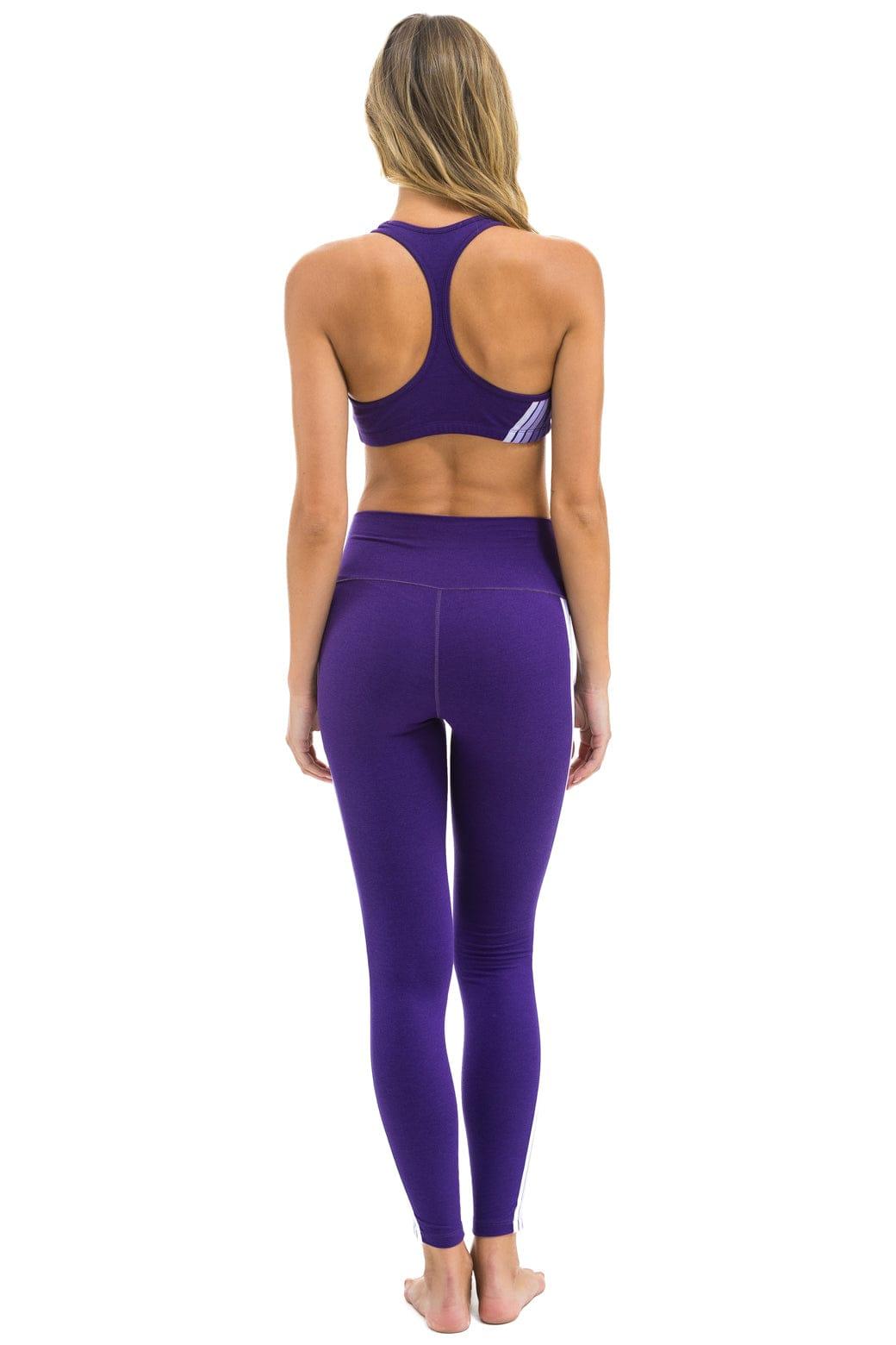 FULL LENGTH HI-RISE 5 STRIPE LEGGINGS - GRAPE Female Product Image