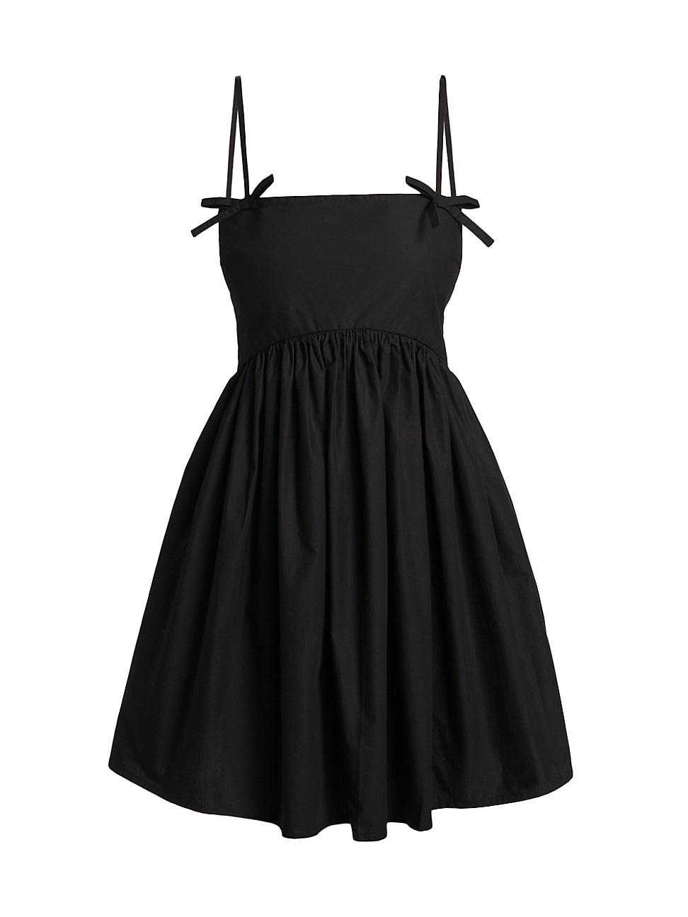 Womens Cotton Poplin Bow-Accented Minidress Product Image