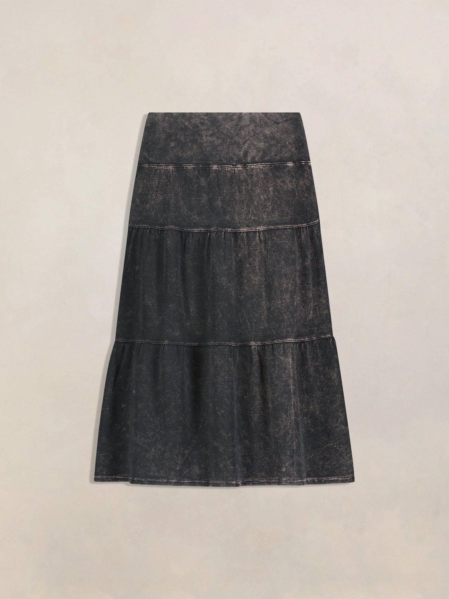 Hard Tail Tiered Knee Length Skirt T-229 Product Image