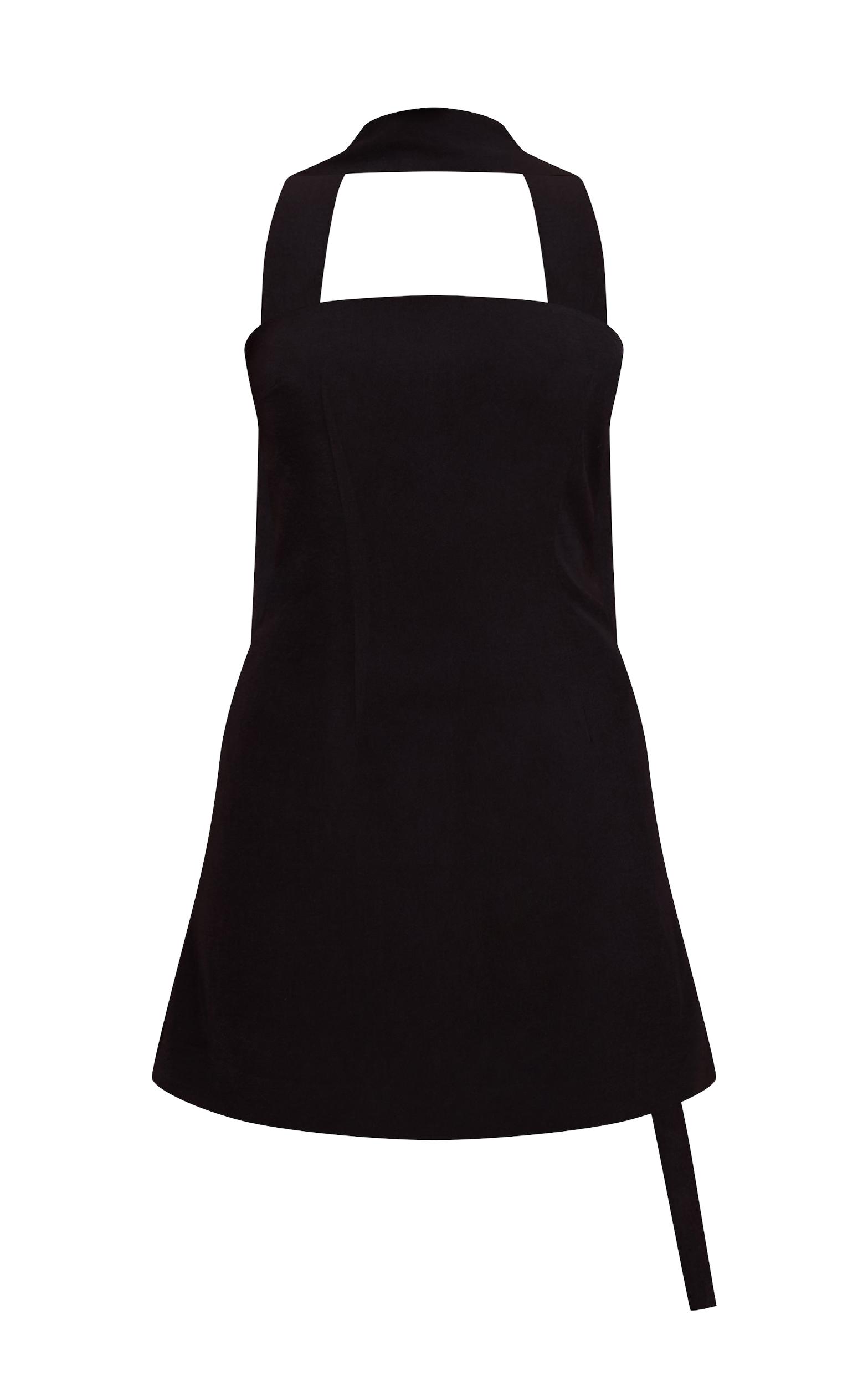 Black Woven Scarf Detail Bandeau Shift Dress Product Image