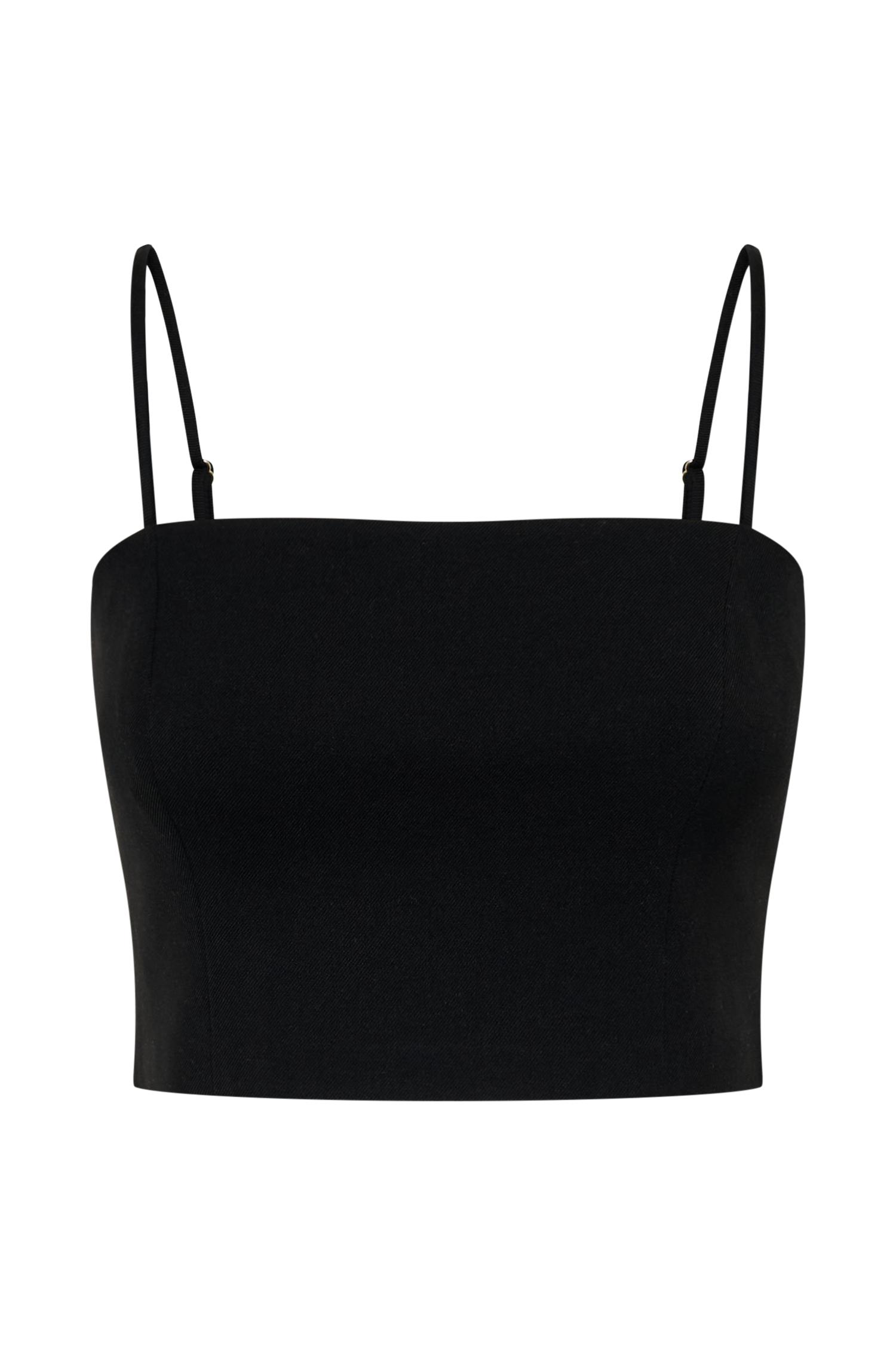Grace Suiting Crop Top - Black Product Image