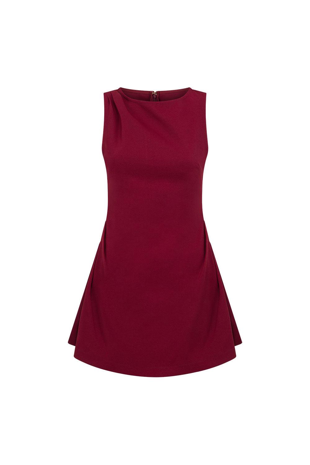 Camellia Dress - Burgundy Product Image