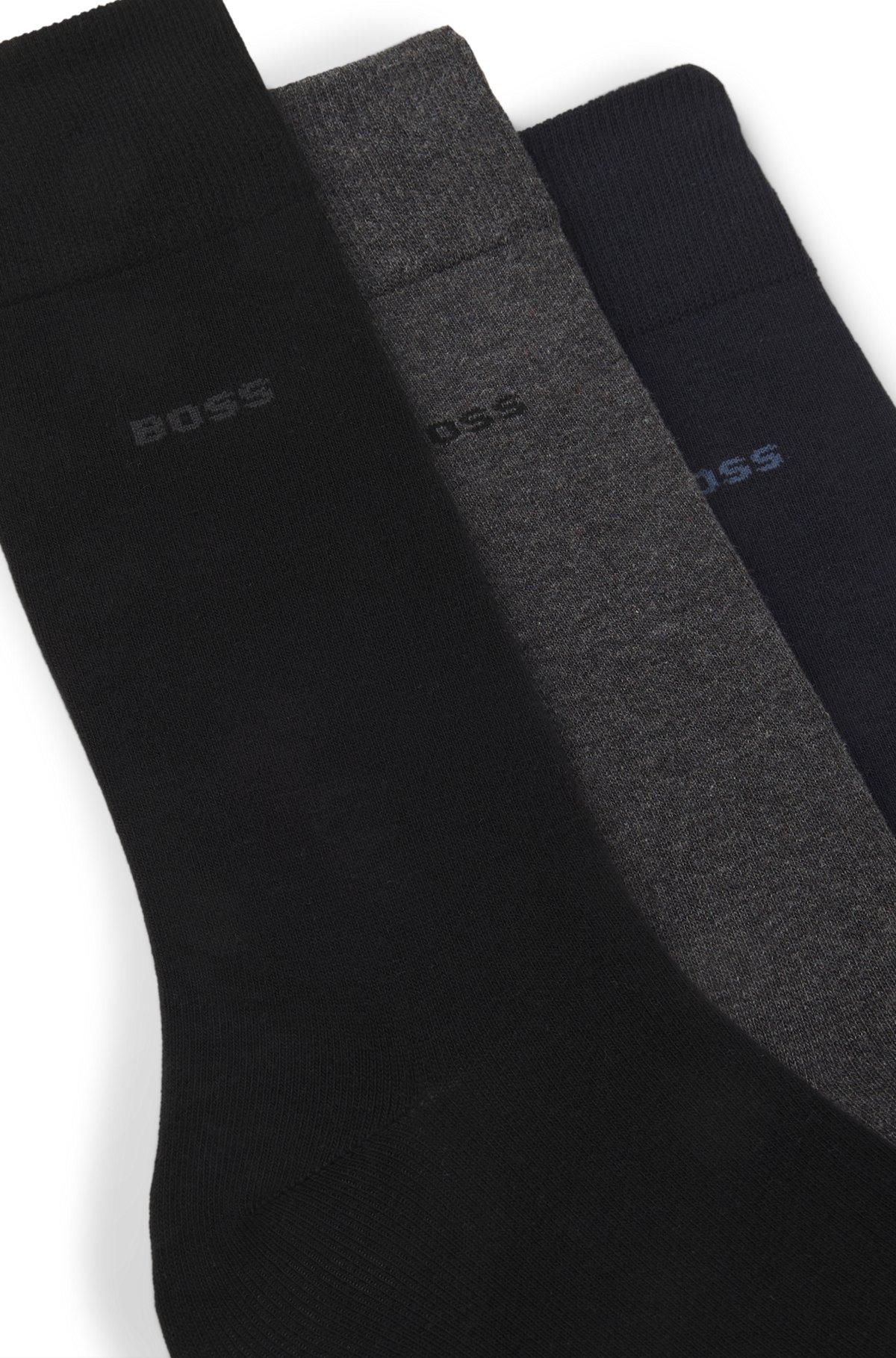Three-pack of regular-length socks with logos Product Image