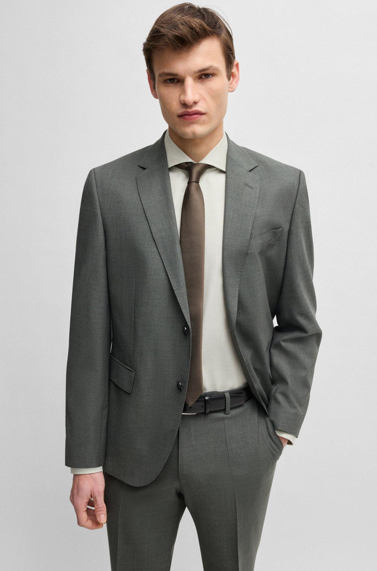 Slim-fit shirt in a structured cotton blend Product Image