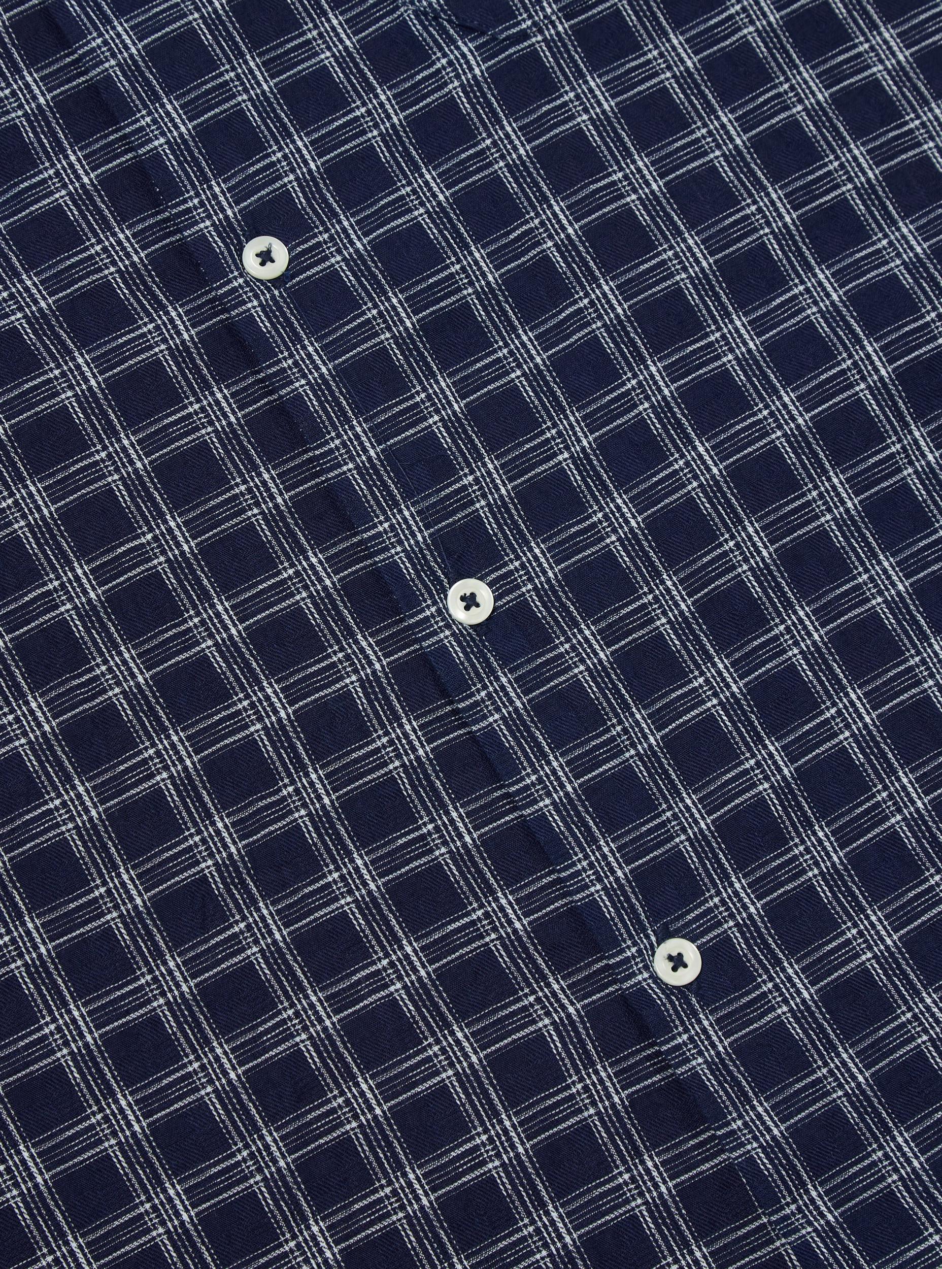 Indigo Cotton Check Sal Road Shirt Product Image