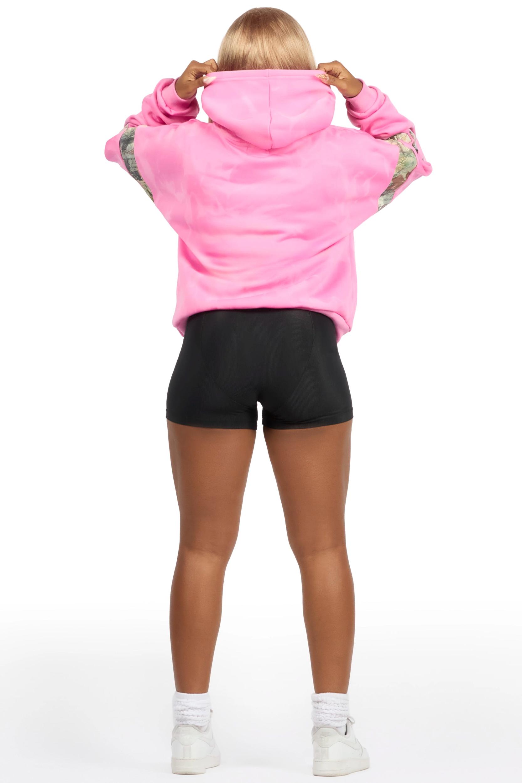Atiya Pink Oversized Hoodie Female Product Image