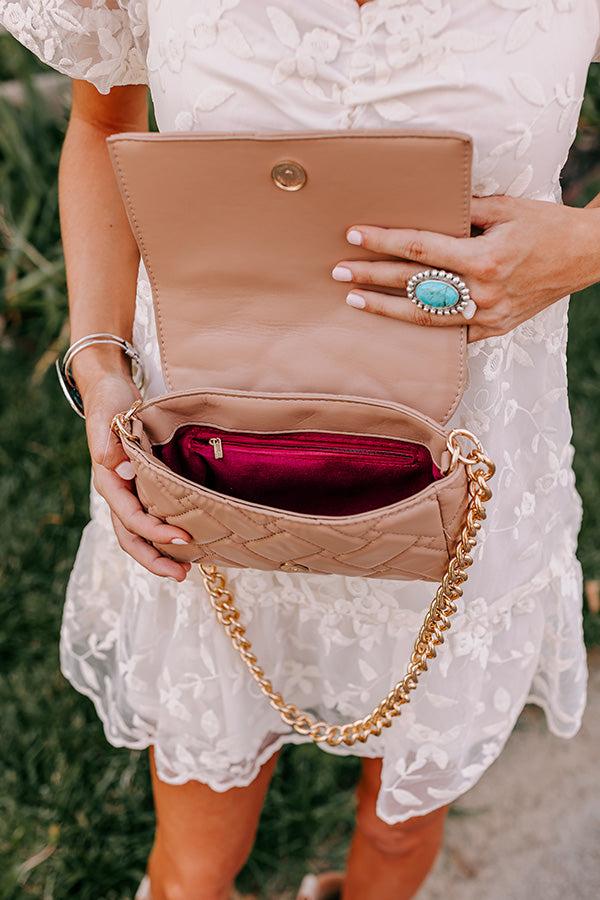 Chic Enterprise Faux Leather Purse in Warm Taupe Product Image
