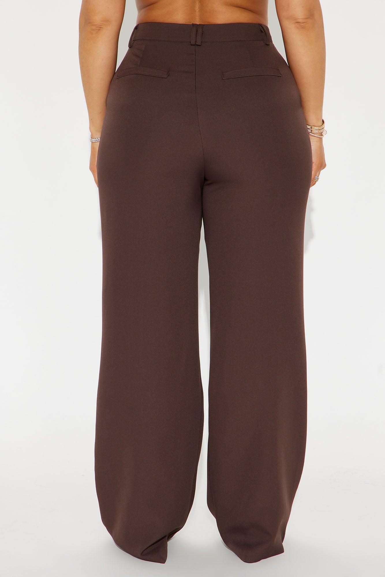 Office Behavior Wide Leg Trouser - Chocolate Product Image