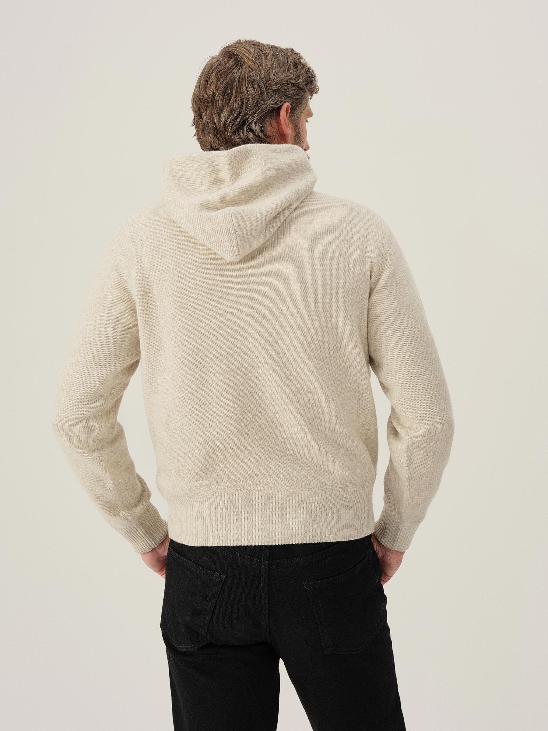 Light Oat Loopback Wool Hooded Sweatshirt Product Image
