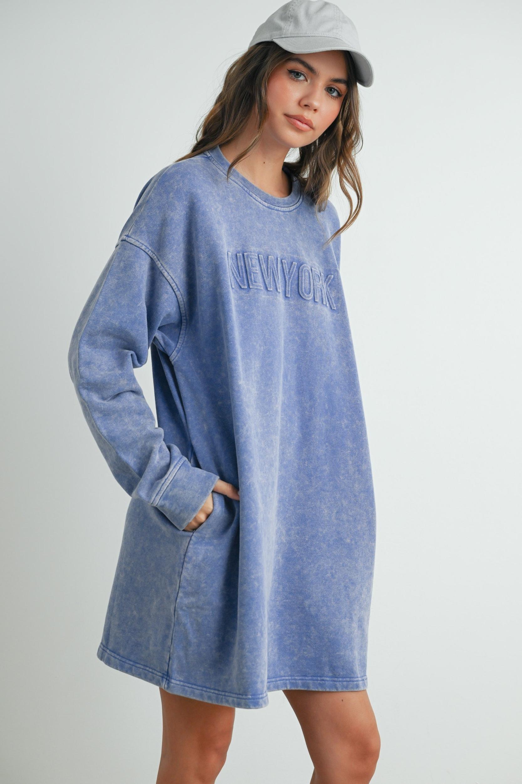 New York Sweatshirt Dress Product Image