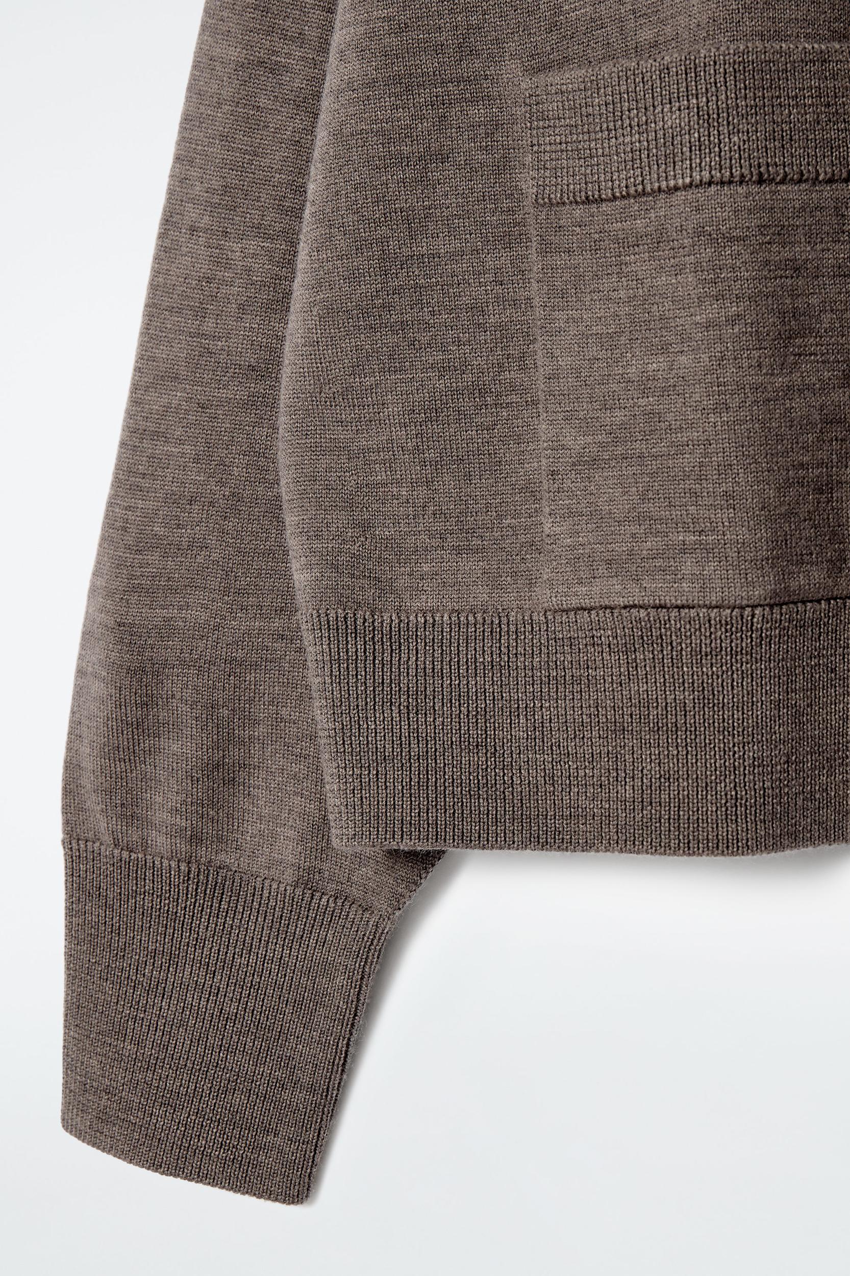 MERINO WOOL CREW-NECK CARDIGAN Product Image