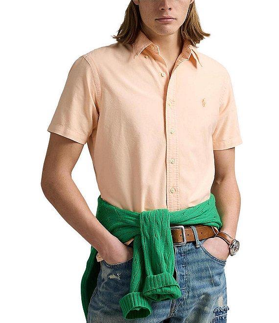 Polo Ralph Lauren Big & Tall Classic Fit Mineral-Dyed Oxford Short Sleeve Woven Shirt Product Image