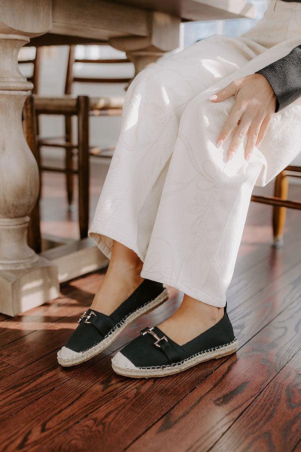 The Ellie Espadrille Flat in Black Product Image