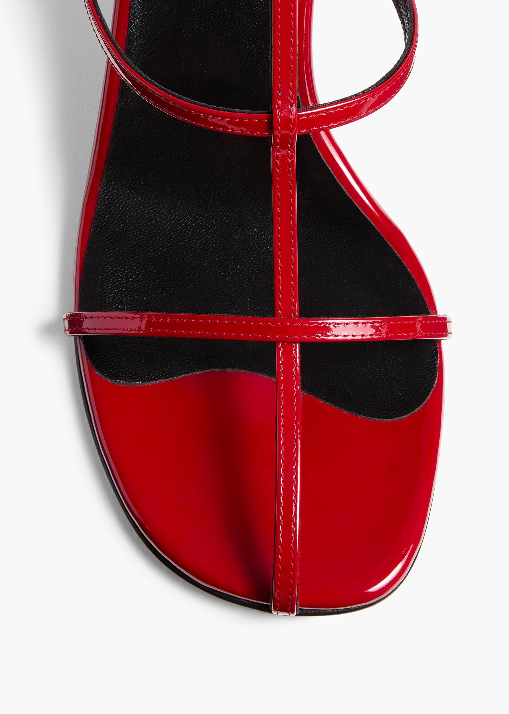 Cage Sandal in Fire Red Patent Leather Product Image