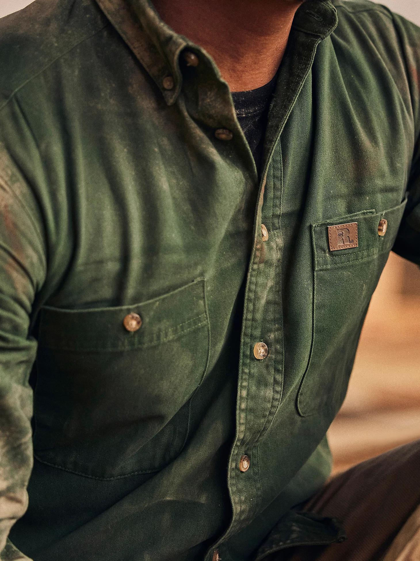 Wrangler® RIGGS Workwear® Long Sleeve Button Down Solid Twill Work Shirt | Men's SHIRTS | Wrangler® Product Image