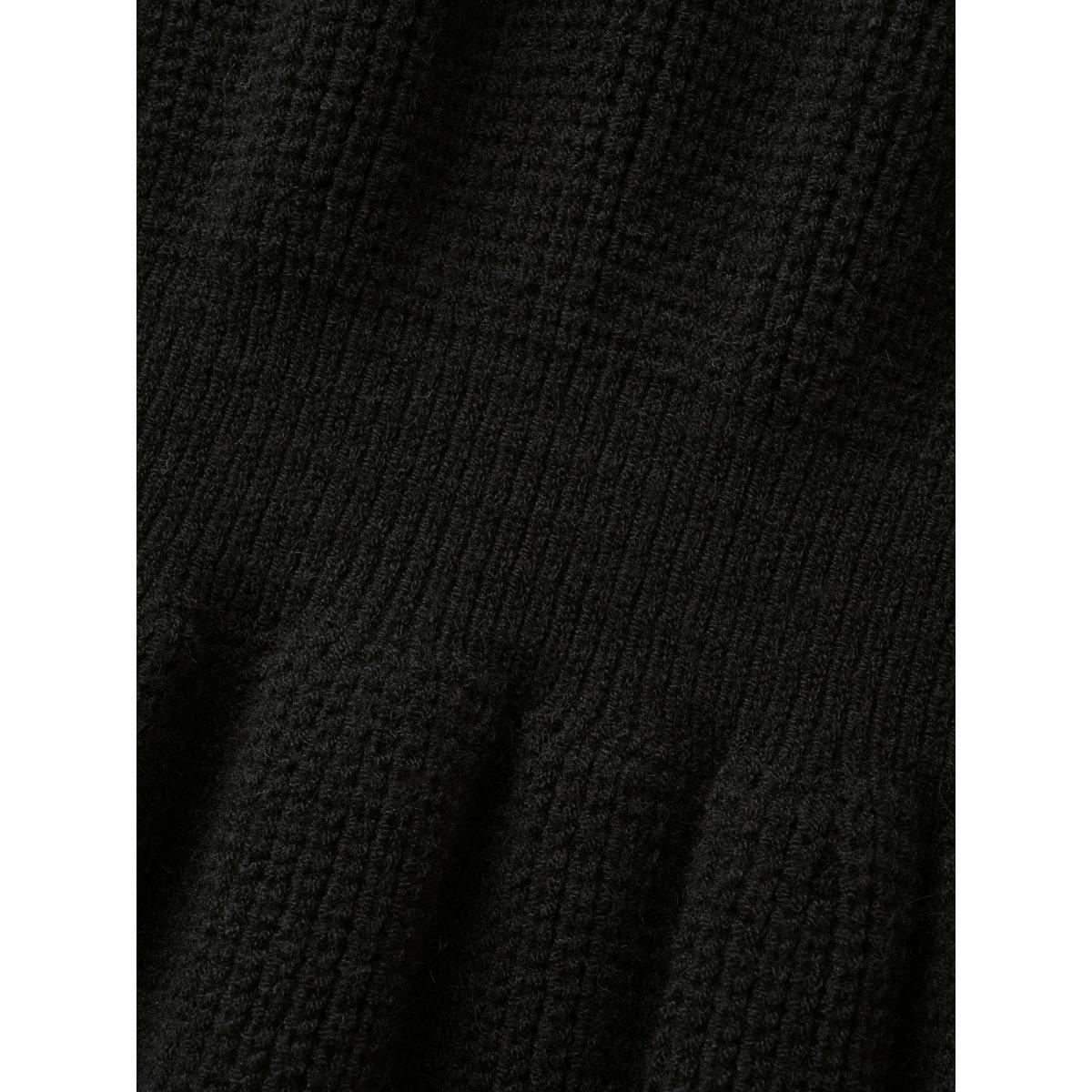 Plus Size Supersoft Essentials Contrast Lace Collar Wool Sweater Dress Black Women Casual Long Sleeve Everyday Sweater Dresses BloomChic 12/L Product Image