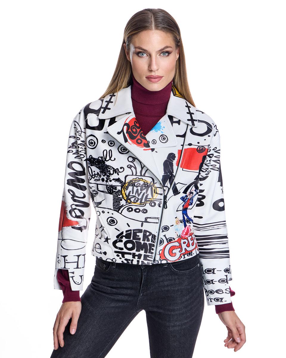 Printed Biker Jacket Product Image