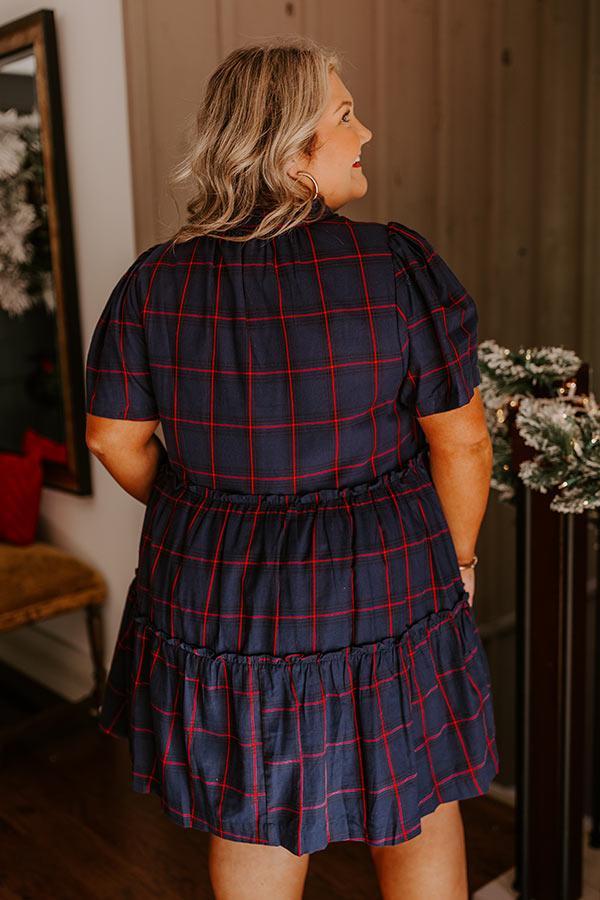 Chic Checkmate Babydoll Mini Dress Curves Product Image