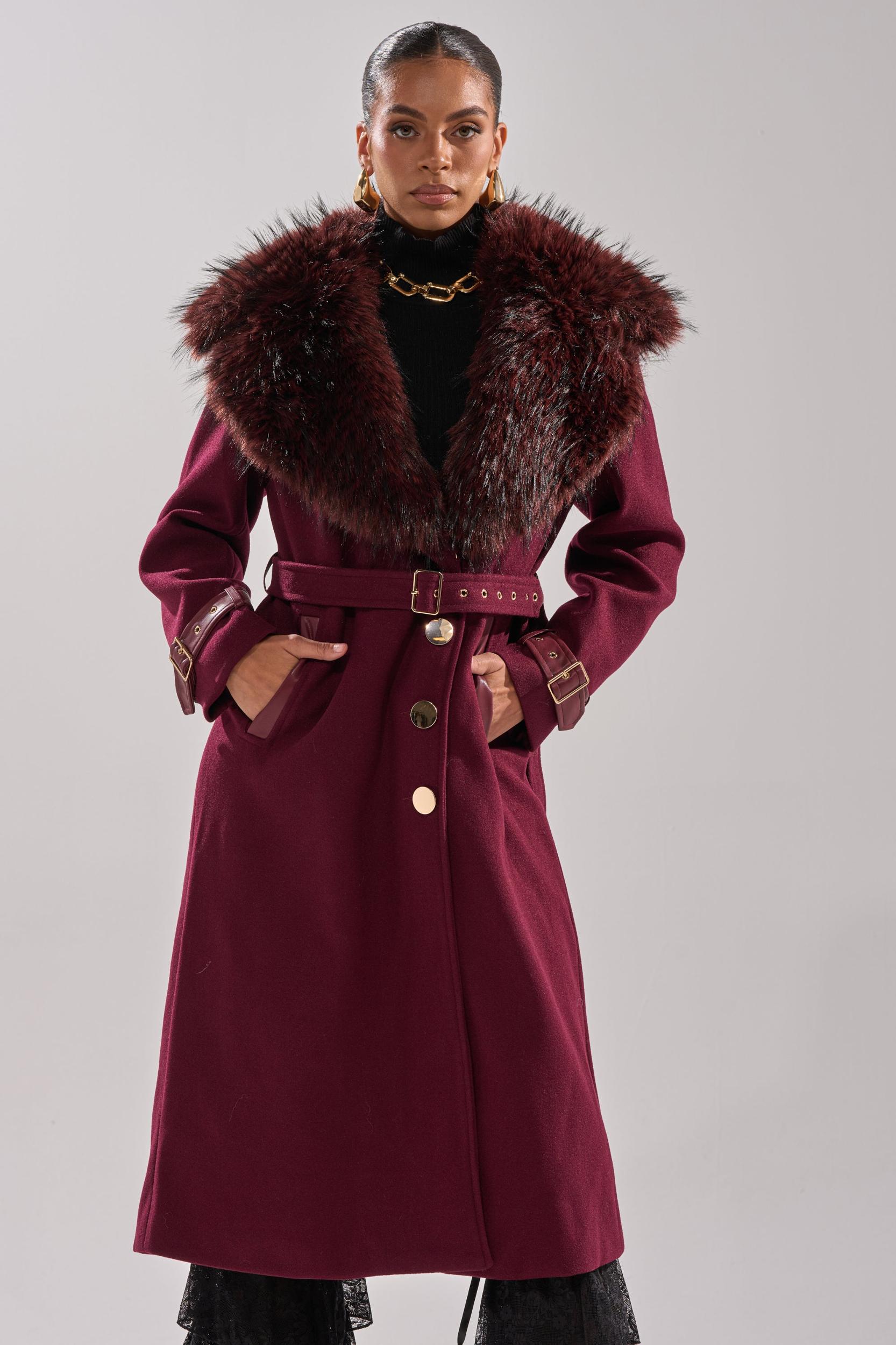 CATALINA FUR COLLAR TRENCH Product Image