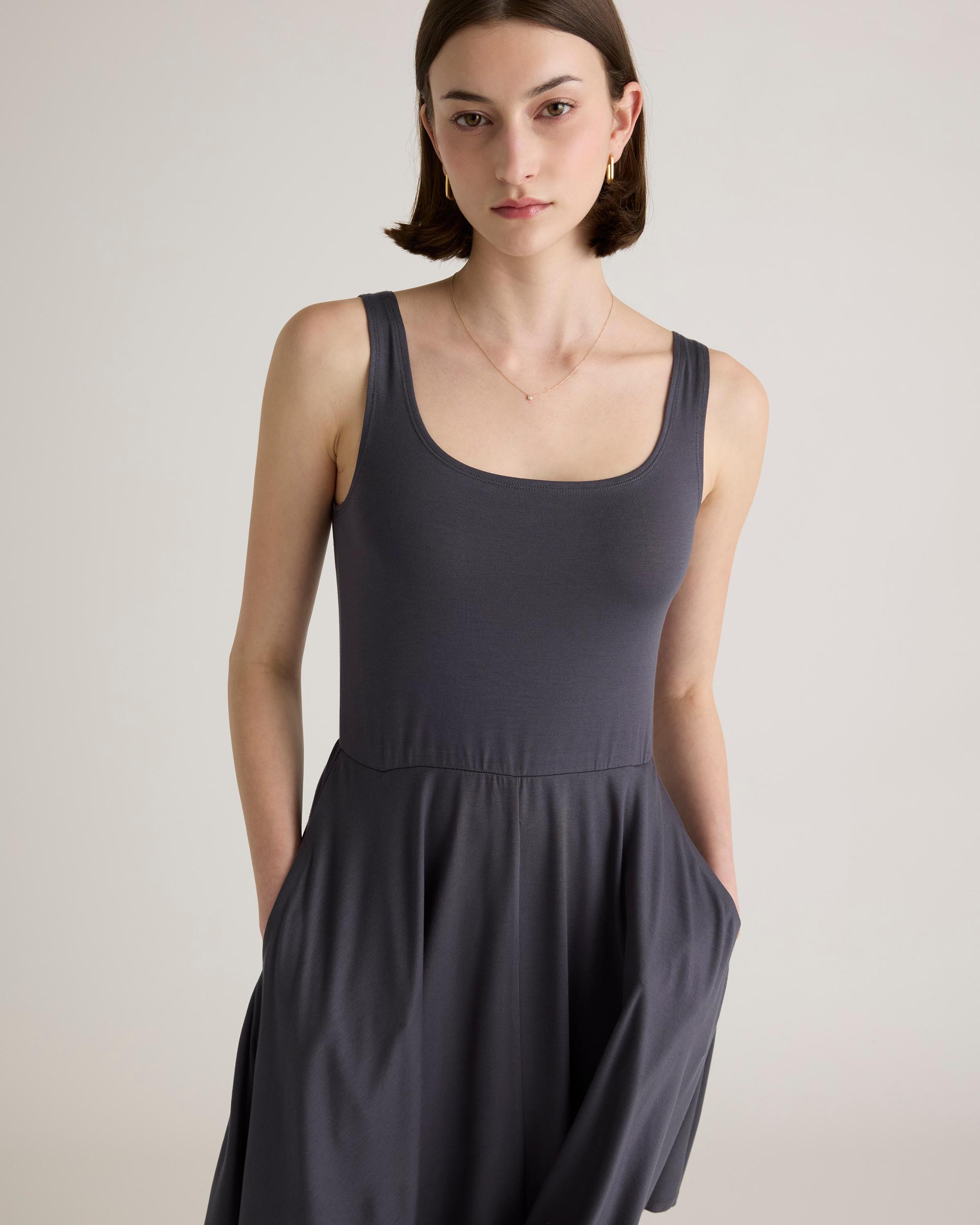 Quince | Women's Tencel Jersey Fit & Flare Mini Dress Size XS Product Image