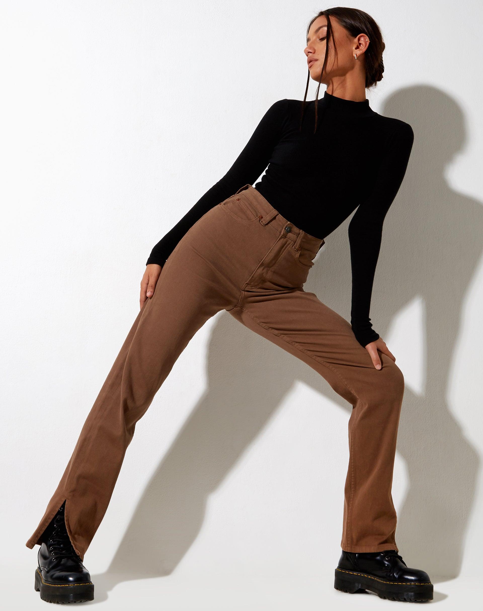 Straight Leg Jeans in Rich Brown Product Image