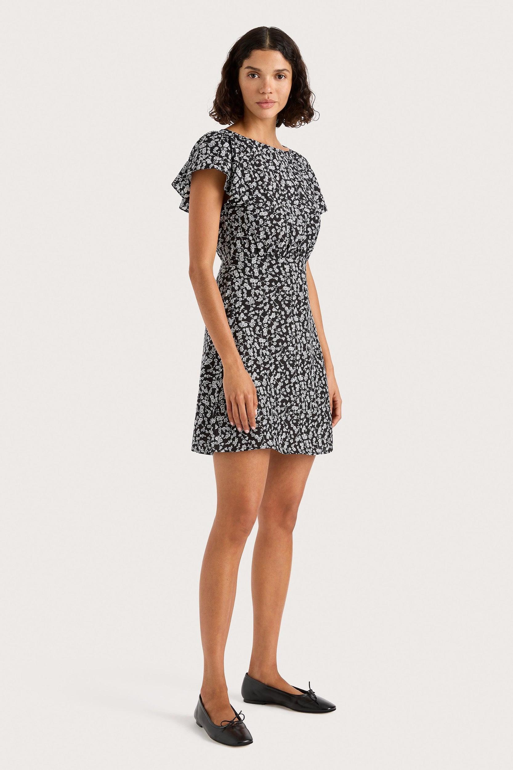 Valras Mini Dress Amaryllis Floral Black - Final Sale Product Image