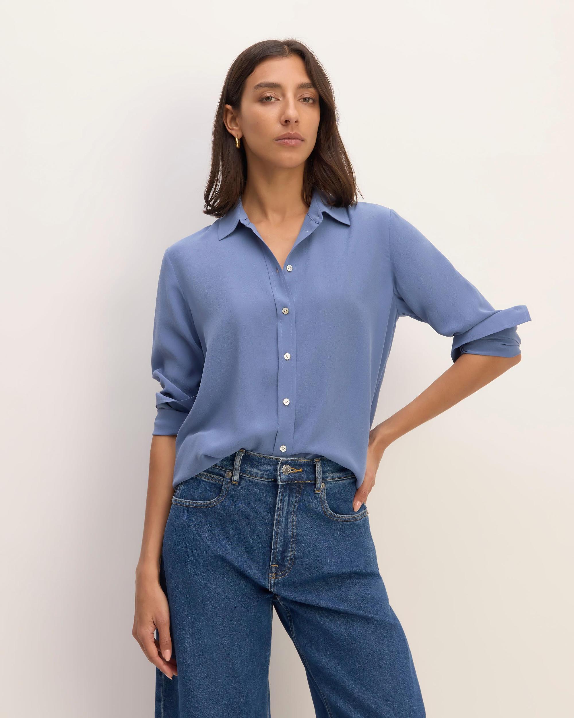 Womens Must-Have Shirt in Washable Silk by Everlane Size 0 Product Image