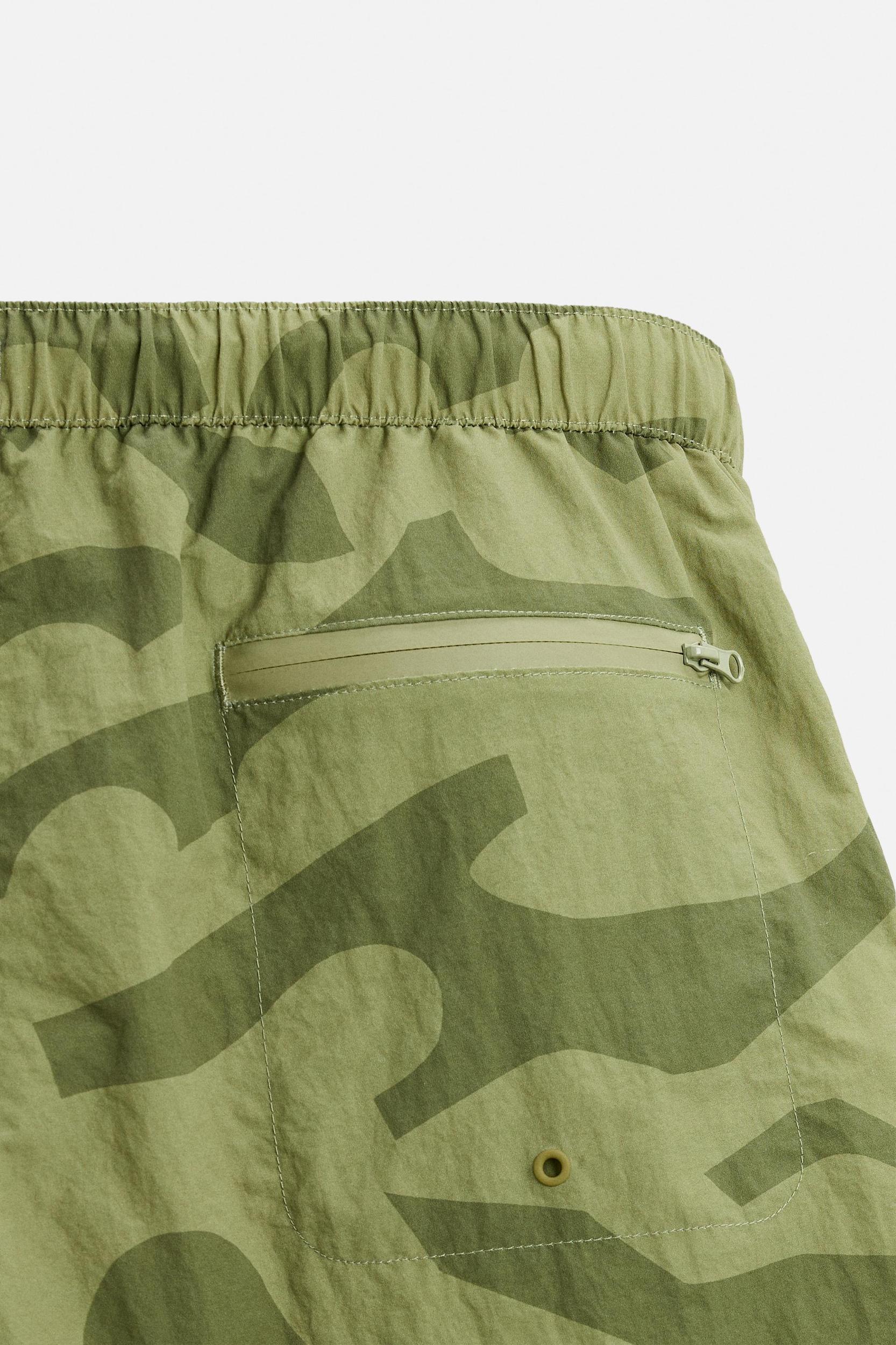 LONG ABSTRACT PRINTED SWIMMING TRUNKS Product Image