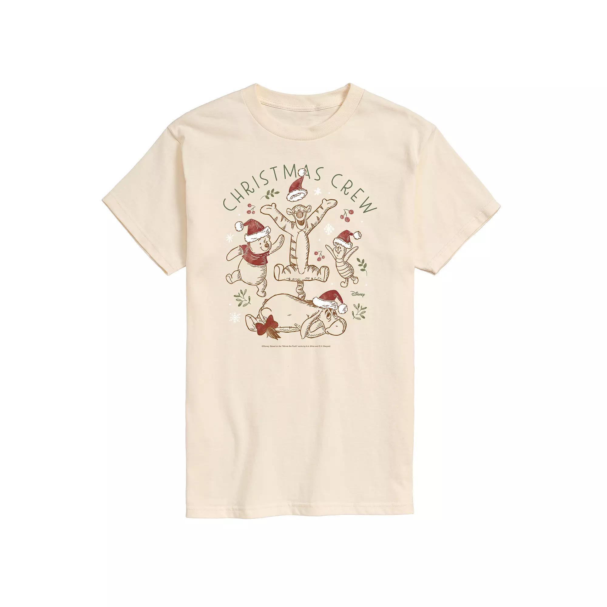 Disney's Winnie The Pooh Men's Christmas Crew Graphic Tee,  Product Image