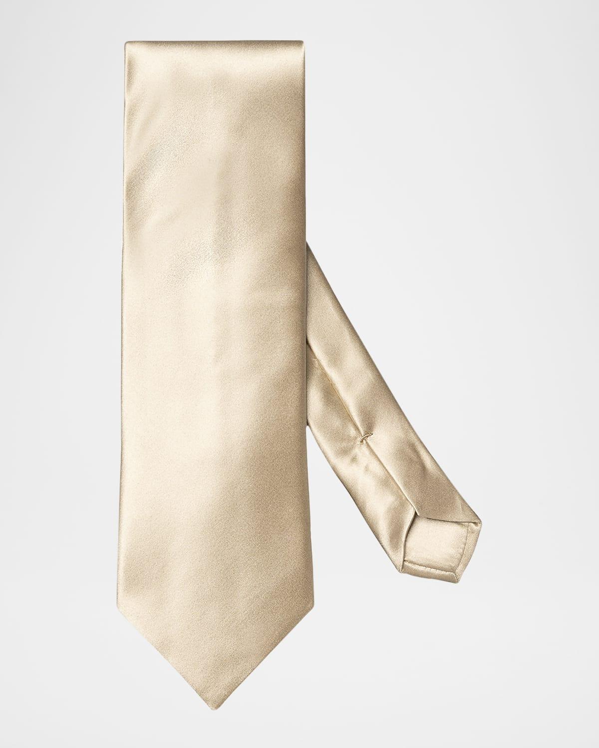 Mens Solid Satin Silk Tie Product Image