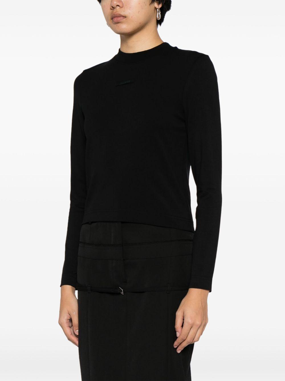 JACQUEMUS Top Le T-shirt Gros Grain In Cotone Stretch In Black Product Image